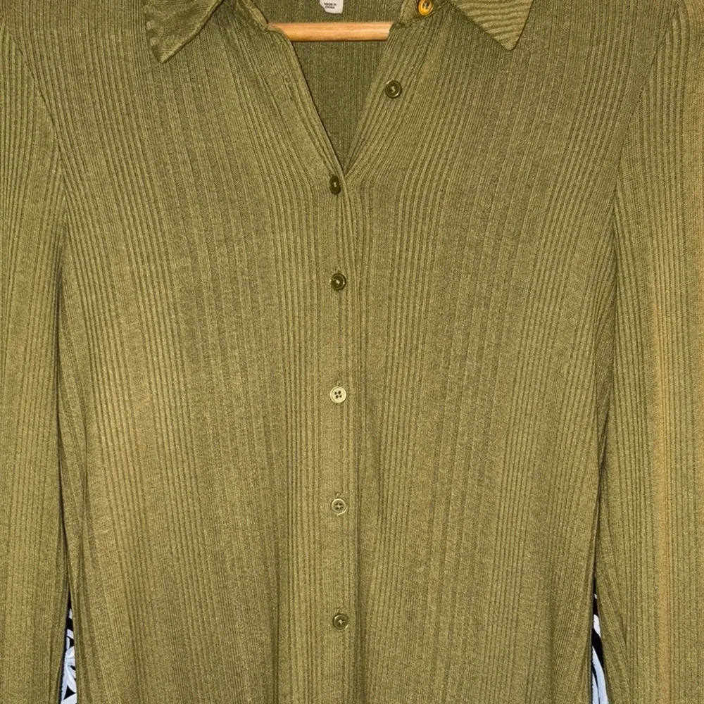 Boden Olive Green Ribbed Women's Top - Picture 4 of 6